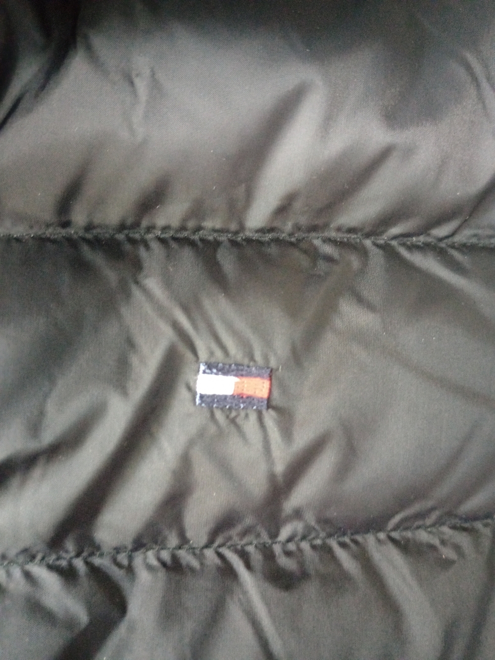 Tommy Hilfiger Women Quilted Black XL Lightweight Vest Removable Hood Preppy